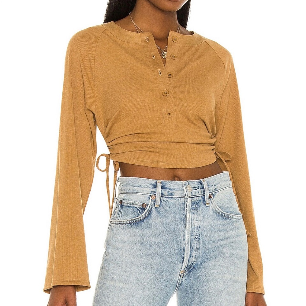 Lovers + Friends Karina Crop Top in Cinnamon Brown